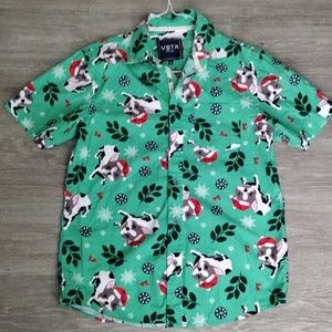 VSTR* Men's Short Sleeve Button Down Curved Hem Chest Pocket Shirt~ Size Small